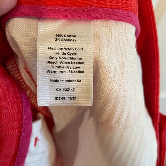 Talbots size 8P perfect cropped. Red/orange color - Picture 8 of 12